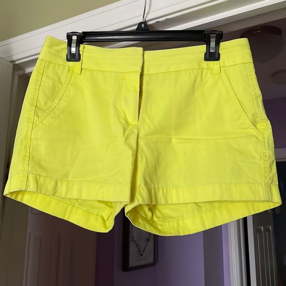 Bright yellow J Crew Chino shorts size 4